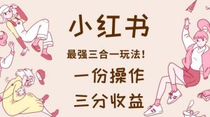 小红书最强三合一玩法，一份操作获得三份收益！【揭秘】-副业宇宙