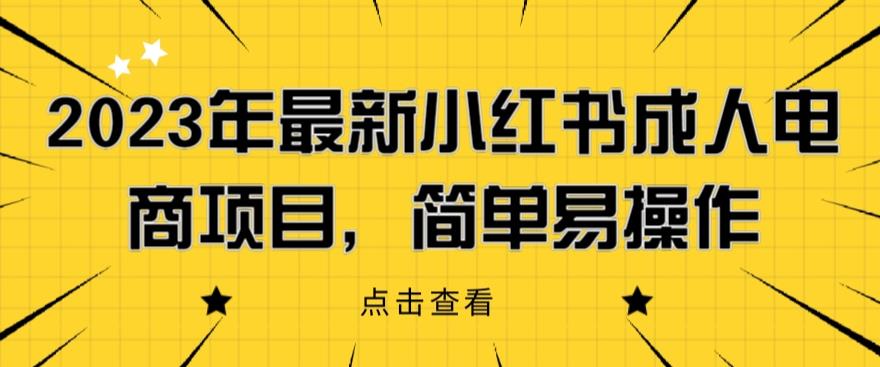 2023年最新小红书成人电商项目，简单易操作【详细教程】【揭秘】-副业宇宙