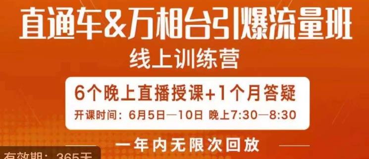 直通车&万相台引爆流量班，6天打通你开直通车·万相台的任督二脉-副业宇宙