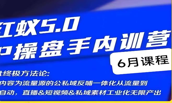 红蚁5.0IP操盘手内训营，IP操盘终极方法论-副业宇宙