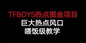 TFBOYS热点掘金项目，巨大热点风口，喂饭级教学-副业宇宙