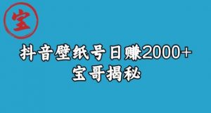 宝哥抖音壁纸号日赚2000+,不需要真人露脸就能操作【揭秘】-副业宇宙
