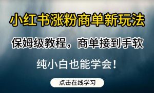 小红书涨粉商单新玩法，保姆级教程，商单接到手软，纯小白也能学会【揭秘】-副业宇宙