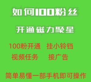 最新外面收费398的快手100粉开通磁力聚星方法操作简单秒开-副业宇宙