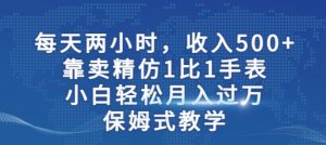 两小时，收入500+，靠卖精仿1比1手表，小白轻松月入过万！保姆式教学-副业宇宙