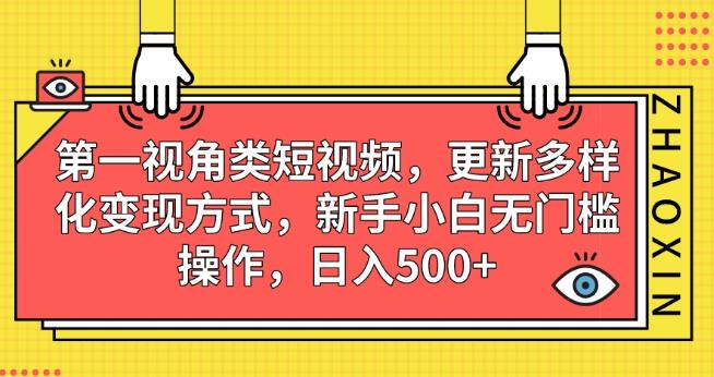 第一视角类短视频，更新多样化变现方式，新手小白无门槛操作，日入500+【揭秘】-副业宇宙