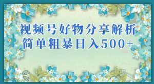 视频号好物分享解析，简单粗暴可以批量方大的项目【揭秘】-副业宇宙
