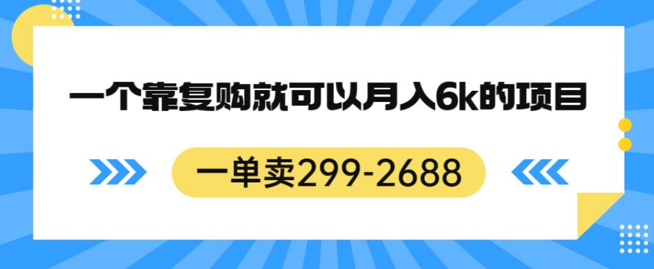 一单卖299-2688，一个靠复购就可以月入6k的暴利项目【揭秘】-副业宇宙