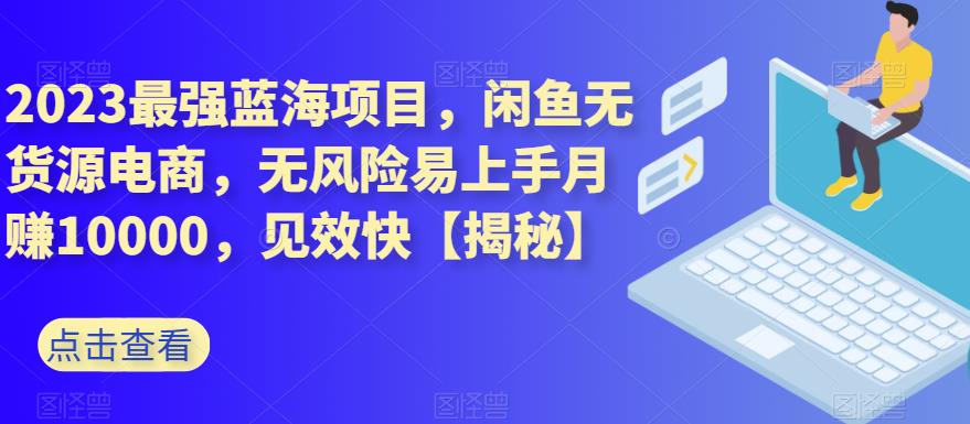 2023最强蓝海项目，闲鱼无货源电商，无风险易上手月赚10000，见效快【揭秘】-副业宇宙