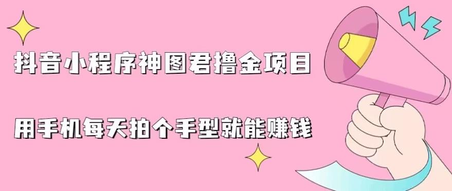 抖音小程序神图君撸金项目，用手机每天拍个手型挂载一下小程序就能赚钱【揭秘】-副业宇宙