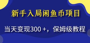 新手入局闲鱼币项目，当天变现300+，保姆级教程【揭秘】-副业宇宙