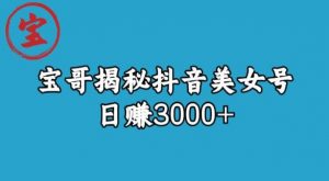 宝哥揭秘抖音美女号玩法，日赚3000+【揭秘】-副业宇宙