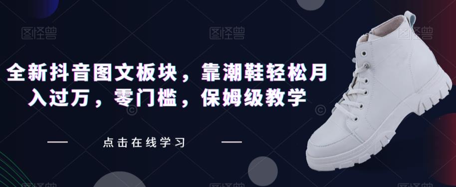 全新抖音图文板块，靠潮鞋轻松月入过万，零门槛，保姆级教学【揭秘】-副业宇宙