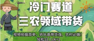 冷门赛道三农领域带货,视频拍摄简单,转化高带货强,农村必做!【揭秘】-副业宇宙