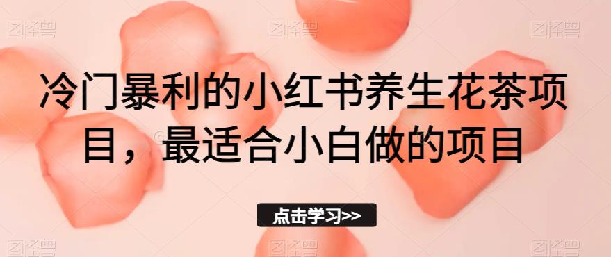 冷门暴利的小红书养生花茶项目，最适合小白做的项目【揭秘】-副业宇宙