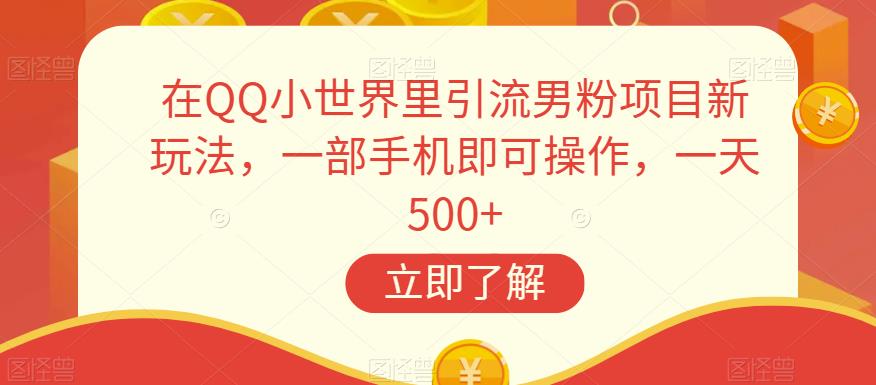 在QQ小世界里引流男粉项目新玩法，一部手机即可操作，一天500+【揭秘】-副业宇宙