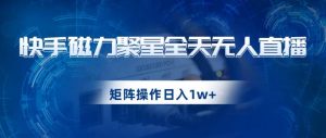 快手磁力聚星全天无人直播，矩阵操作日入1w+【揭秘】-副业宇宙