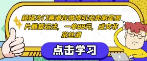 超级冷门赛道在微博引流卖明星图片最新玩法,一单88元,成交非常丝滑【揭秘】-副业宇宙