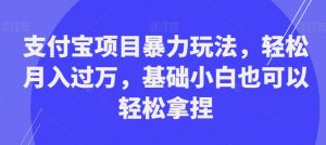 支付宝项目暴力玩法,轻松月入过万,基础小白也可以轻松拿捏【揭秘】-副业宇宙