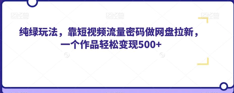 纯绿玩法，靠短视频流量密码做网盘拉新，一个作品轻松变现500+【揭秘】-副业宇宙