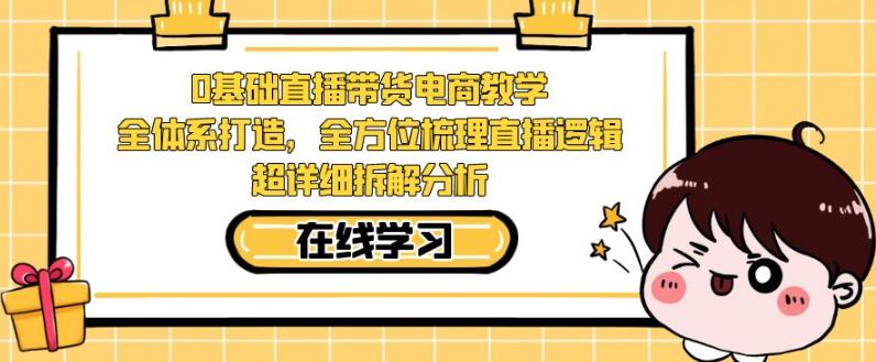 零基础直播带货电商教学，全方位梳理直播逻辑，超详细拆解分析-副业宇宙