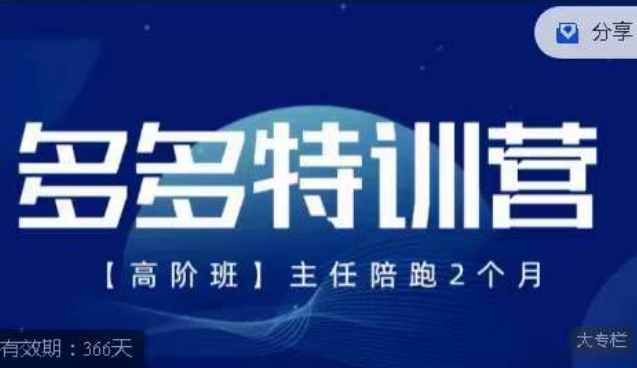 纪主任·多多特训营高阶班【9月13日更新】，拼多多最新玩法技巧落地实操-副业宇宙