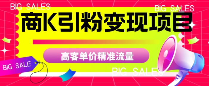 商K引粉变现项目，高客单价精准流量【揭秘】-副业宇宙
