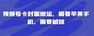 视频号卡封面搬运，需要苹果手机，需要越狱-副业宇宙