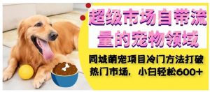 超级市场自带流量的宠物领域，同城萌宠项目冷门方法打破热门市场，小白轻松600+-副业宇宙