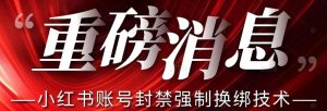 【最新】小红书账号封禁强制换绑技术可日赚300-副业宇宙