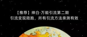 【推荐】绅白·万能引流第二期,引流变现陪跑,所有引流方法亲测有效-副业宇宙