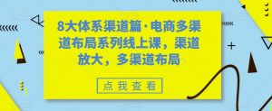 8大体系渠道篇·电商多渠道布局系列线上课，渠道放大，多渠道布局-副业宇宙