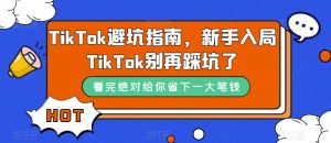 TikTok避坑指南,新手入局TikTok别再踩坑了-副业宇宙