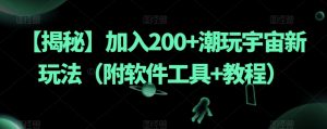 【揭秘】加入200+潮玩宇宙新玩法（附软件工具+教程）-副业宇宙