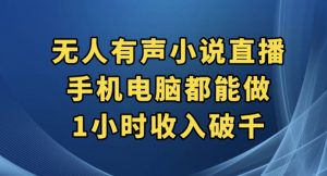 抖音无人有声小说直播，手机电脑都能做，1小时收入破千【揭秘】-副业宇宙