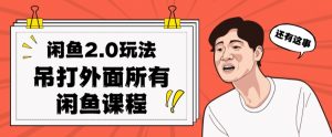 闲鱼2.0玩法单号每天日入2000，吊打市面所有课程-副业宇宙