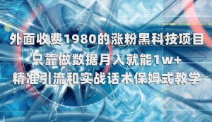 外面收费1980的涨粉黑科技项目，只靠做数据月入就能1w+【揭秘】-副业宇宙