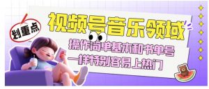 视频号音乐领域项目玩法，操作简单基本和书单号一样，特别容易上热门【揭秘】-副业宇宙