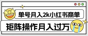 外面收费1980的小红书商单保姆级教程,单号月入2k,矩阵操作轻松月入过万-副业宇宙