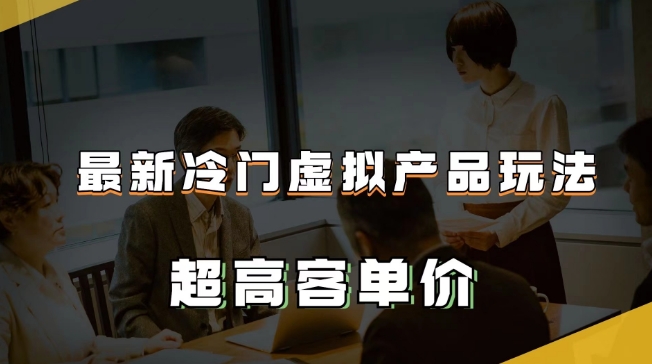 最新冷门虚拟产品玩法，超高客单价，月入2-3万＋【揭秘】-副业宇宙