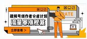 一条视频收益3000+，一条作品涨粉2000+，视频号流量爆炸·的秘籍-副业宇宙