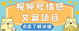 视频号情感文案项目，简单操作，新手小白轻松上手日入200+【揭秘】-副业宇宙