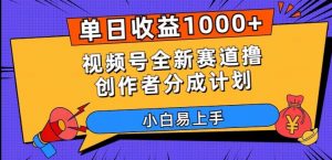 单日收益1000+，视频号全新赛道撸创作者分成计划，小白易上手【揭秘】-副业宇宙