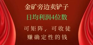 金矿旁边卖铲子，赚确定性的钱，可矩阵，可收徒，日均利润4位数【揭秘】-副业宇宙