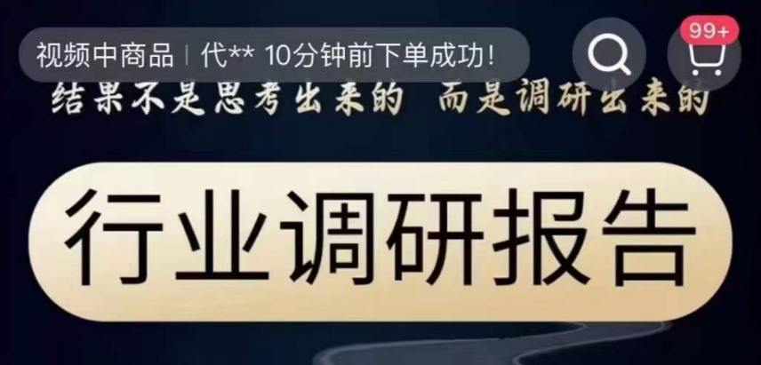 行业调研报告，结果不是思考出来的而是调研出来的-副业宇宙