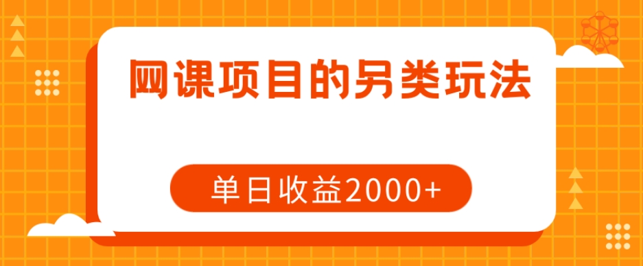网课项目的另类玩法，单日收益2000+【揭秘】-副业宇宙