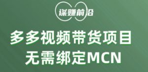 多多视频带货个人版 ，无需绑定mcn，简单操作月入3000+-副业宇宙
