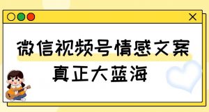 视频号情感文案，真正大蓝海，简单操作，新手小白轻松上手（教程+素材）【揭秘】-副业宇宙