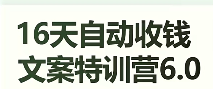 16天自动收钱文案特训营6.0，学会儿每天自动咔咔收钱-副业宇宙