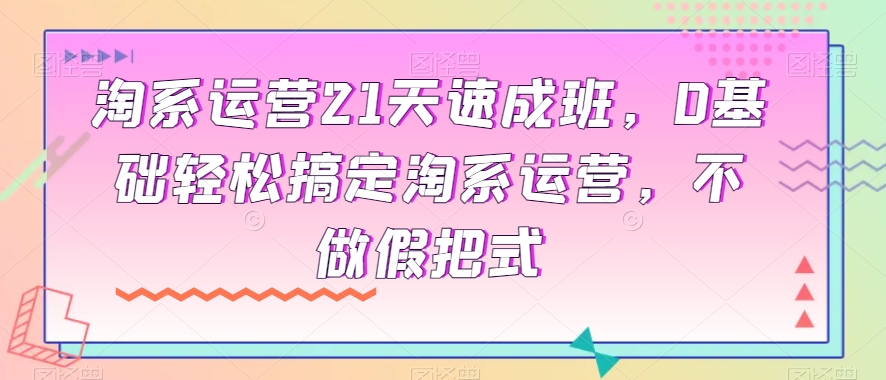 淘系运营21天速成班，0基础轻松搞定淘系运营，不做假把式-副业宇宙